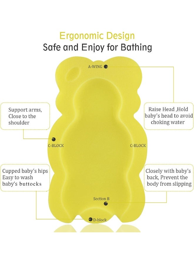 KECUCO Baby Bath Cushion Infant Bath Mat, Pad & Sponge for Toddler, Infant & Newborn (Yellow-Style4) - Image 4